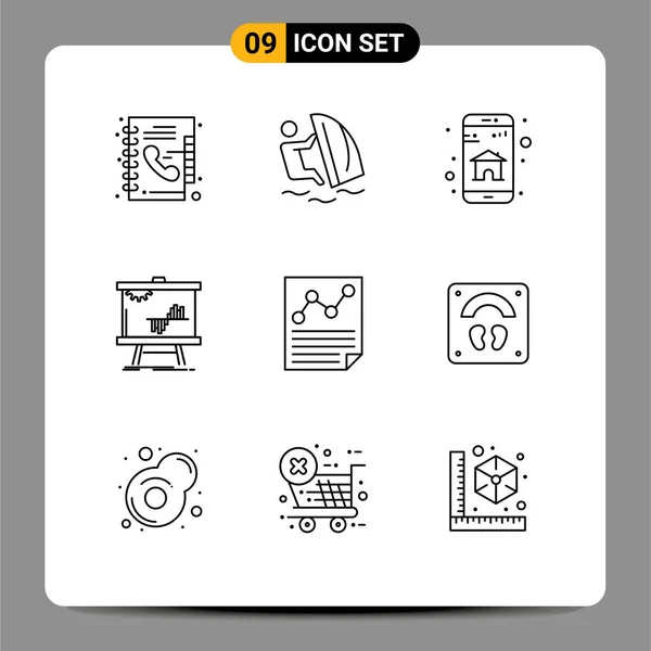 Creative Icons Modern Signs Sysymbols Stats Data Sport Chart Mobile — Vector de stock