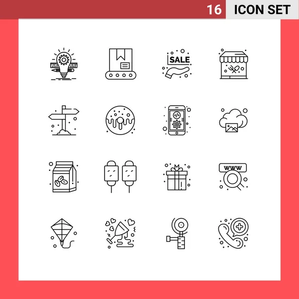 User Interface Outline Pack Modern Signs Symbols Direction Board Discount — Stock Vector