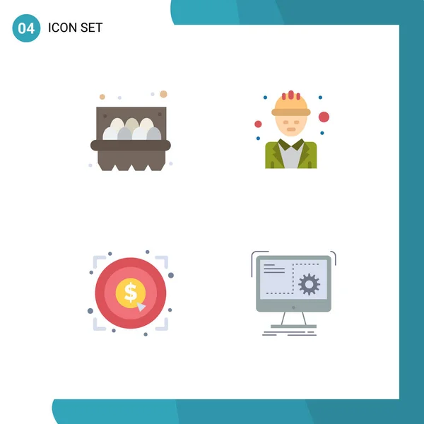 Mobile Interface Flat Icon Set Mit Piktogrammen Von Warenkorb Leistung — Stockvektor