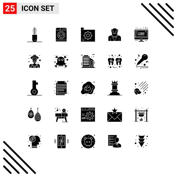 Universal Icon Symbols Group Modern Solid Glyphs Online Shop Old — Stockový vektor