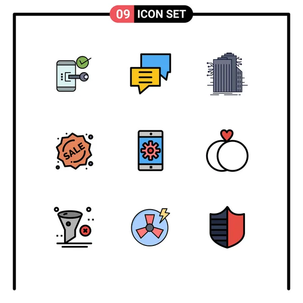 Conjunto Ícones Modernos Símbolos Sinais Para Etiqueta Internet Cliente Conectado —  Vetores de Stock