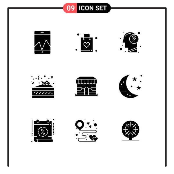 Universal Icon Symbols Group Modern Solid Glyphs Shopping Ecommerce Educação — Vetor de Stock