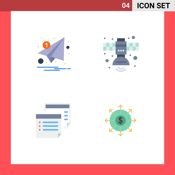 Interfaz Usuario Icono Plano Paquete Signos Símbolos Modernos Correo Electrónico — Vector de stock