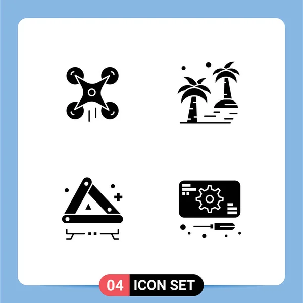 Creative Icons Modern Signs Symbols Technology Accident Image Tree Road — Stock Vector
