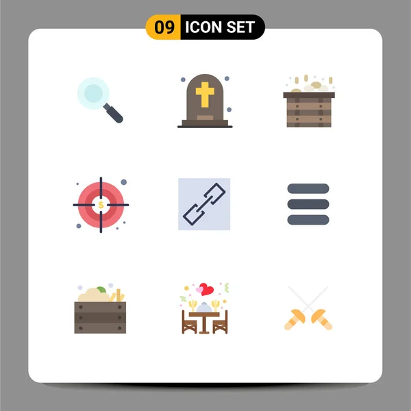 Set Modern Icons Sysymbols Signs Task Link Sauna Connect Target — Vector de stock