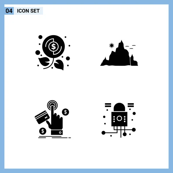 Universal Icon Symbols Group Modern Solid Glyphs Budget Ppc Profit — Stock Vector