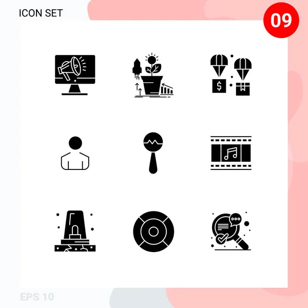 Vector Icon Pack Line Signs Symbols Personman Male Money Parachute — 스톡 벡터