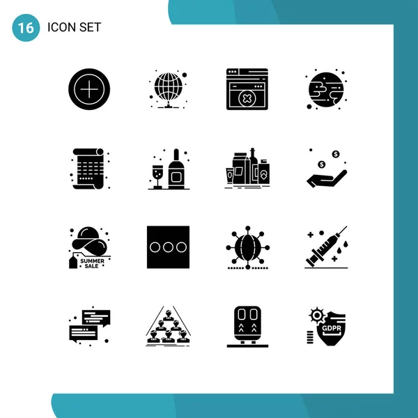 Creative Icons Modern Signs Symbols Drink Arts Web Art Moon — Stock Vector
