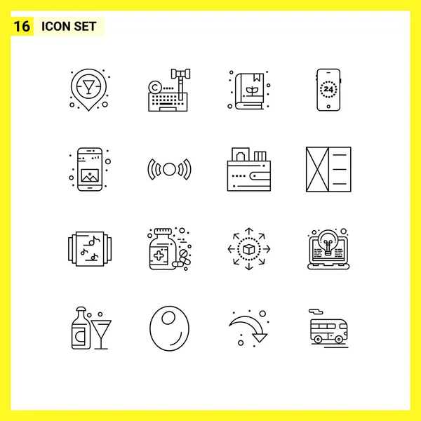 Outline Concept Websites Mobile Apps Mobile Application Book App Online — Stock Vector