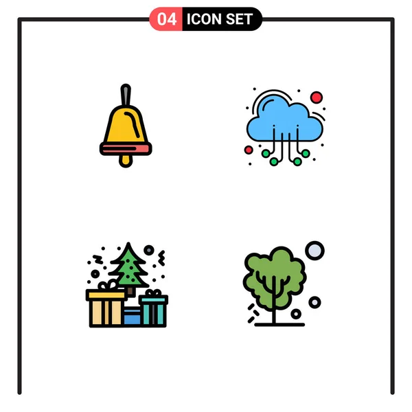 Universal Icon Symbols Group Modern Filledline Flat Colors Bell Christmas — Stockový vektor