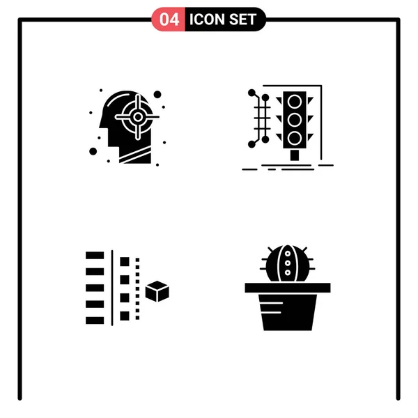 Universal Icon Symbols Group Modern Solid Glyphs Goal Traffic Mind — Διανυσματικό Αρχείο