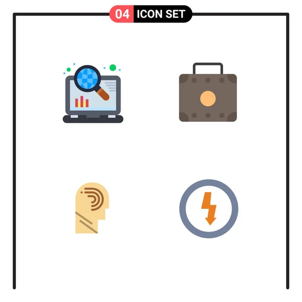 Set Vector Flat Icons Grid Internet Manipulate Seo Suitcase Switch — Stock Vector