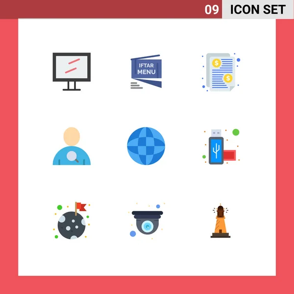 Universal Icon Symbols Group Modern Flat Colors Internet World Bill — Vetor de Stock