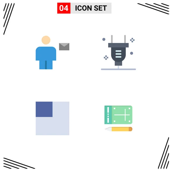 User Interface Flat Icon Pack Modern Signs Symbols Avatar Layout — Vetor de Stock