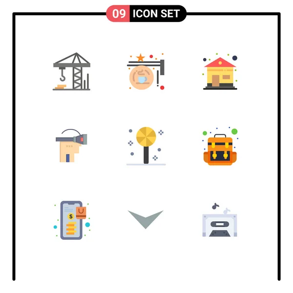 Universal Icon Symbols Grupo Cores Planas Modernas Férias Doces Construção — Vetor de Stock