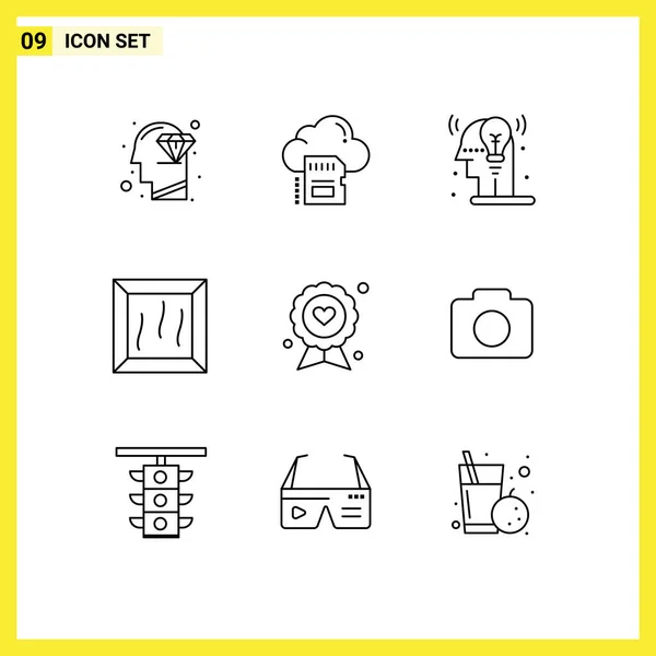 Set Modern Icons Sysymbols Signs Dad Product Archive Crate Idea — Vector de stock