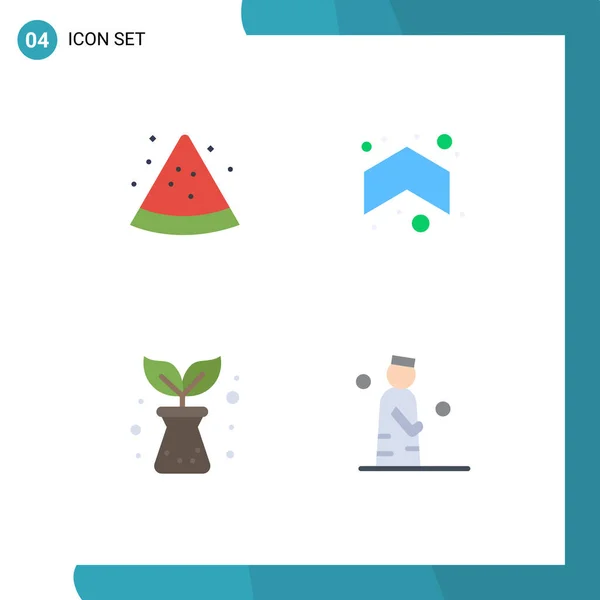 Pictogram Set Simple Flat Icons Fruit Plant Arrow Direction Man — Stock Vector