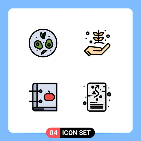 Ensemble Symboles Modernes Icônes Interface Utilisateur Signes Pour Salade Livre — Image vectorielle