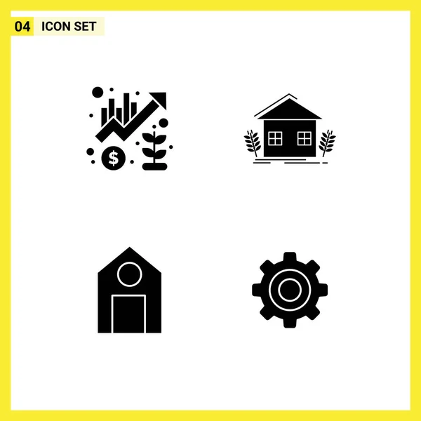 Stock Vector Icon Pack Line Signs Symbols Chart Farming Marketing — Stock Vector