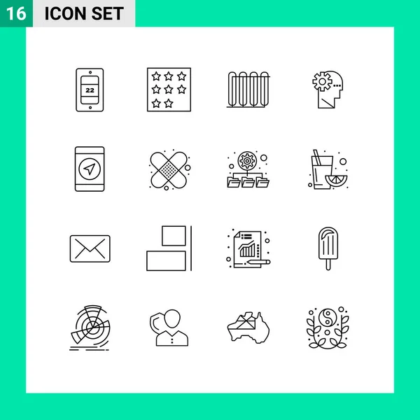 Vector Stock Icon Pack Líneas Señales Símbolos Para Móvil Aprendizaje — Vector de stock