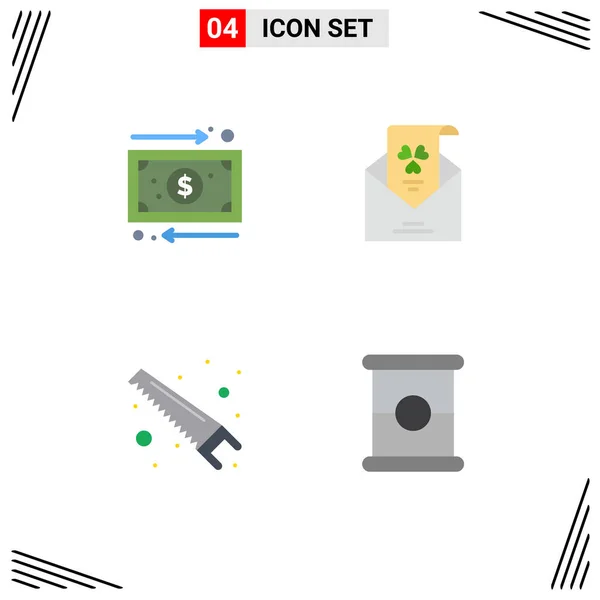 Pictogram Set Simple Flat Icons Business Hand Money Envelope Tools — 스톡 벡터