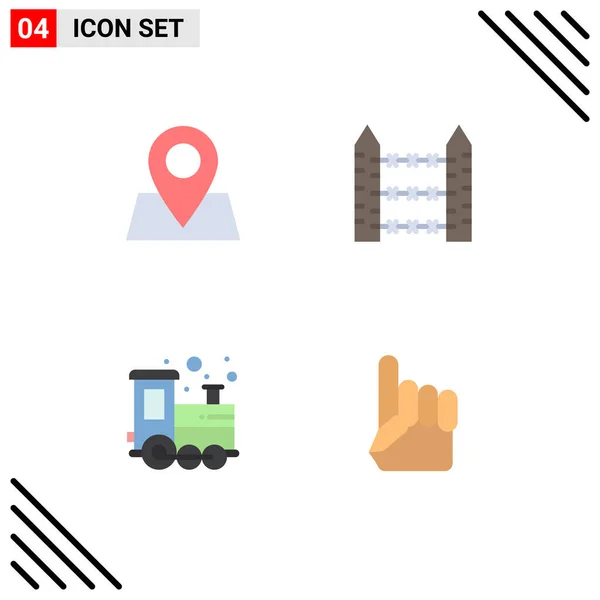 Iconos Creativos Signos Símbolos Modernos Mapa Juguete Púas Señalización Tiempo — Vector de stock