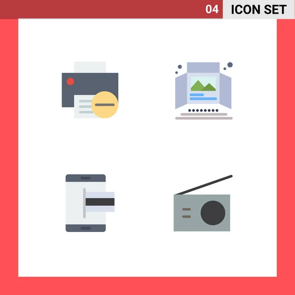 Pack Iconos Color Creativos Ordenadores Pantalla Pestañas Hardware Publicidad Editable — Archivo Imágenes Vectoriales
