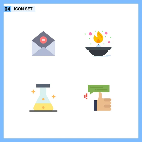 Set Modern Icons Symbols Signs Communication Oil Lamp Mail Fire — Stock Vector