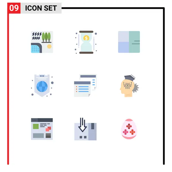 Universal Icon Symbols Group Modern Flat Colors Shield Internet Fast — Stockvektor