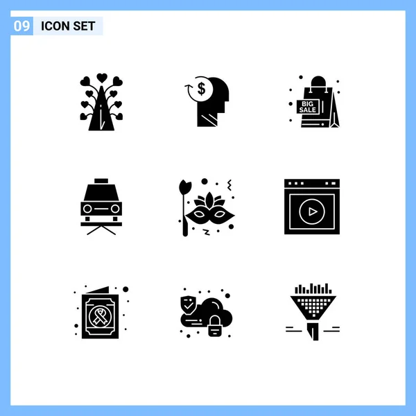 Set Modern Icons Symbols Signs Repair Car Employee Shopping Promotion — Stock Vector