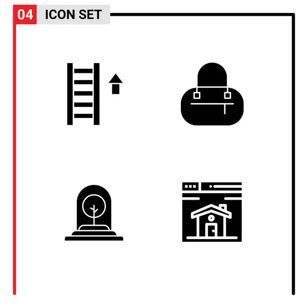 Universal Icon Symbols Group Modern Solid Glyphs Létra Nyíl Növekedés — Stock Vector