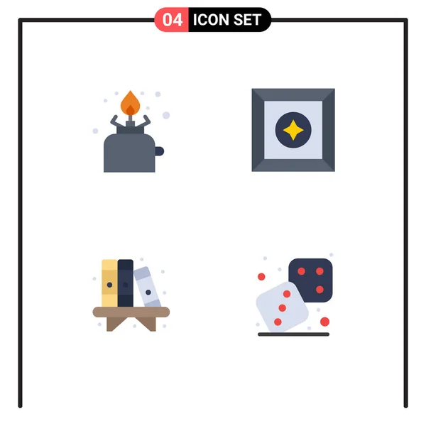 Universal Flat Icon Signs Symbole Für Camping Wohnen Picknick Favorit — Stockvektor