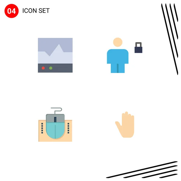 Flat Icon Concepto Para Websites Mobile Apps Dispositivos Candado Productos — Vector de stock