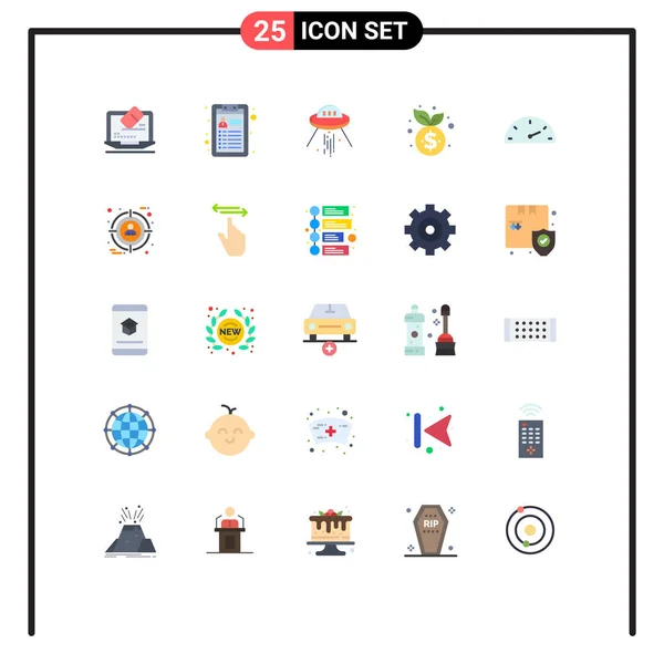 Vector Icon Pack Line Signs Symbols Speed Financial Space Growth — 스톡 벡터