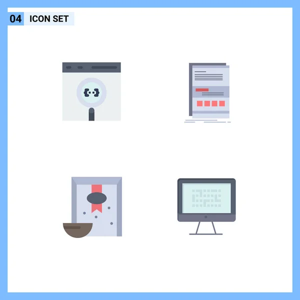 Packung Mit Kreativen Flat Icons Von App Reaktionsschnell Entwickeln Dynamisch — Stockvektor