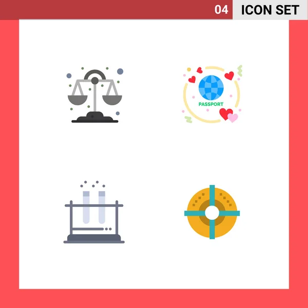 User Interface Pack Basic Flat Icons Chemistry Tube Honeymoon Travel — Vector de stock