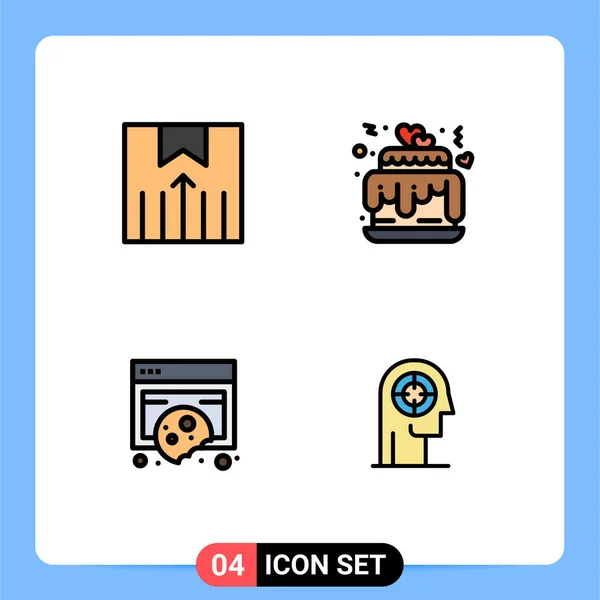 Universal Icon Symbols Group Modern Filledline Flat Színek Szállítási Cookie — Stock Vector