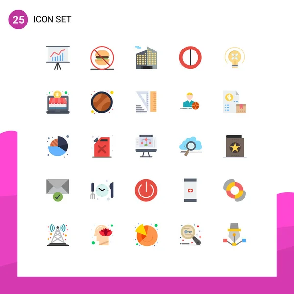 Modern Set Flat Colors Pictograph Online Shop Idea Building Light — Archivo Imágenes Vectoriales