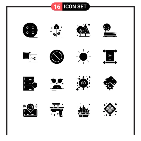 Stock Vector Icon Pack Líneas Símbolos Para Corte Red Bosque — Archivo Imágenes Vectoriales