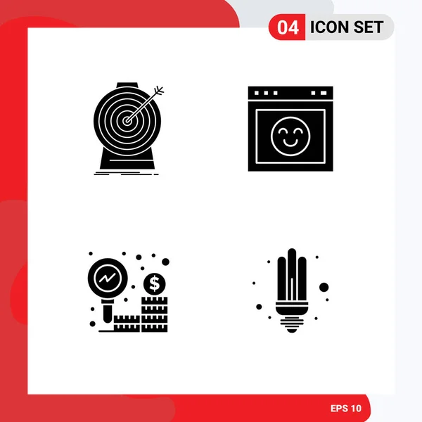Icône Vectorielle Stock Paquet Signes Symboles Ligne Pour Entreprise Cible — Image vectorielle