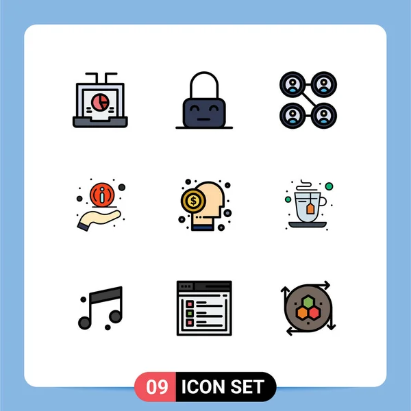 Universal Icon Symbols Group Modern Filledline Flat Colors Financier Broker — Vettoriale Stock