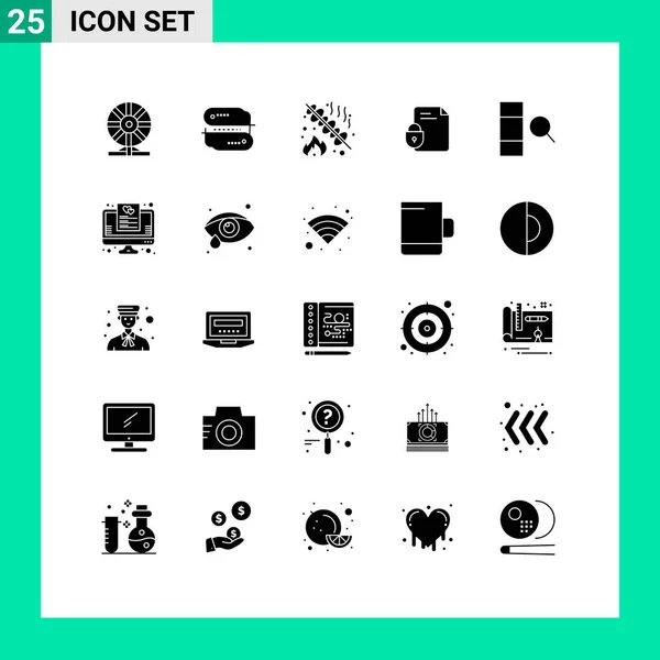 Stock Vector Icon Pack Mit Zeilenzeichen Und Symbolen Für Internet — Stockvektor