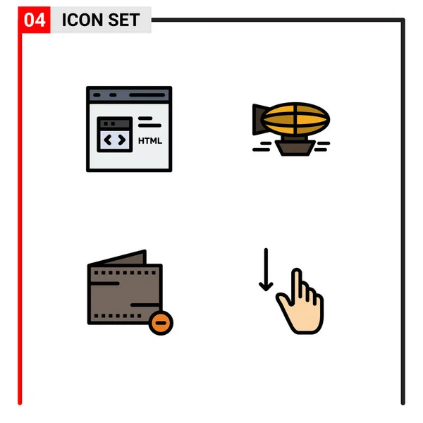 Universal Icon Symbols Gruppe Von Modernen Filledline Flache Farben Von — Stockvektor