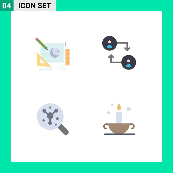 Концепция Плоской Иконы Веб Сайтов Мобильное Приложение Логотип Атом Идея — стоковый вектор