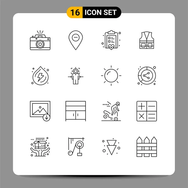 Creative Icons Современные Знаки Эмблемы Конструкции Куртка Маркер Жилет Заметка — стоковый вектор