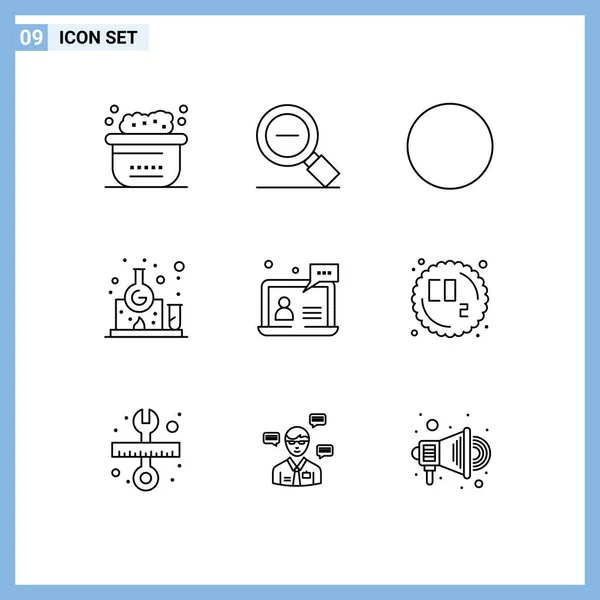 Icone Creative Segni Simboli Moderni Dell Utente Supporto Zoom Studio — Vettoriale Stock