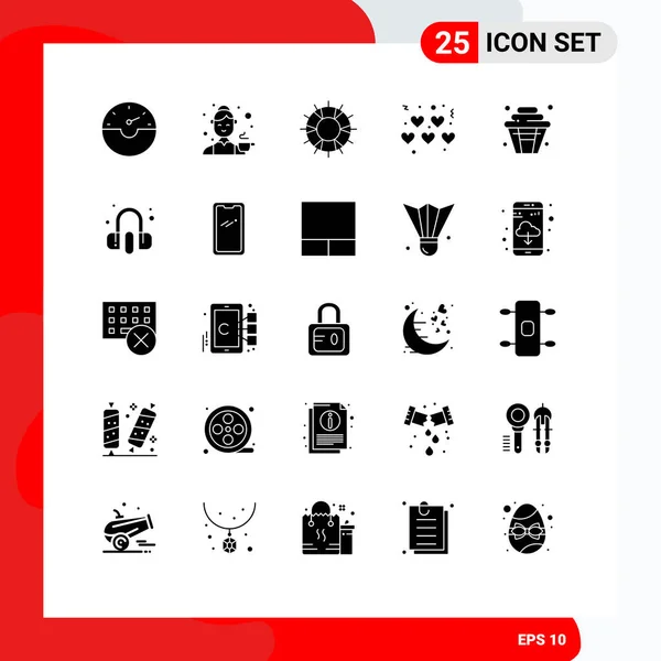 Set Von Modernen Symbolen Symbole Zeichen Für Tasse Valentinstag Hilfe — Stockvektor