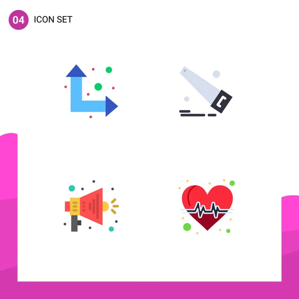 Pack Creative Flat Icons Arrow Beat Saw Announce Pulse Editable — Stock Vector