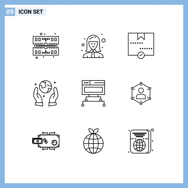 Universal Icon Symbols Group Modern Outlines Connection Guard Approbieren Eco — Stockvektor