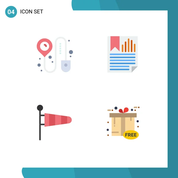 Pictogram Set Simple Flat Icons Booking Parachute Bookmark Paper Wind — 스톡 벡터